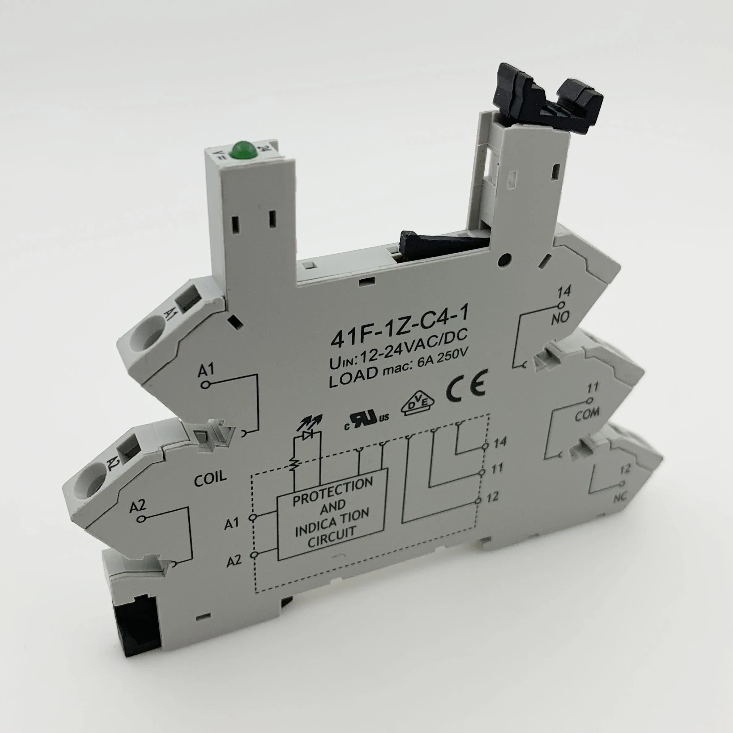 10 szt. Gniazda przekaźnikowe 41F 1Z C4 41FF DIN Rail zatrzask przekaźnik mocy z uchwytem przekaźnika AC & DC 6-24V moduł przekaźnika napięcia