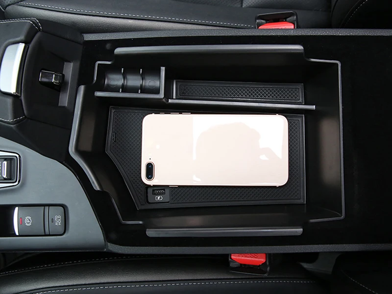 LHD!! For Infiniti QX50 2018-2023 Interior Black Glove Central Armrest Box Organizer Storage Car Accessories
