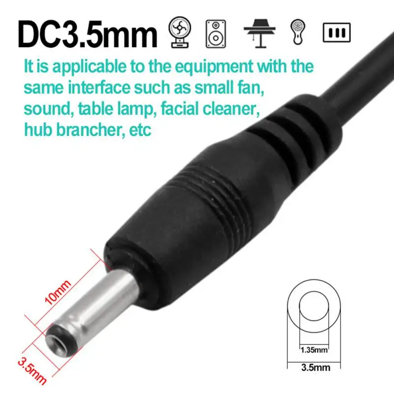 USB To DC 3.5 * 1.35mm Round Hole Mini Speaker Charging Cable 5V Power Cord 3.5mm Charging Cable For USB Fan Speaker USB Lamp