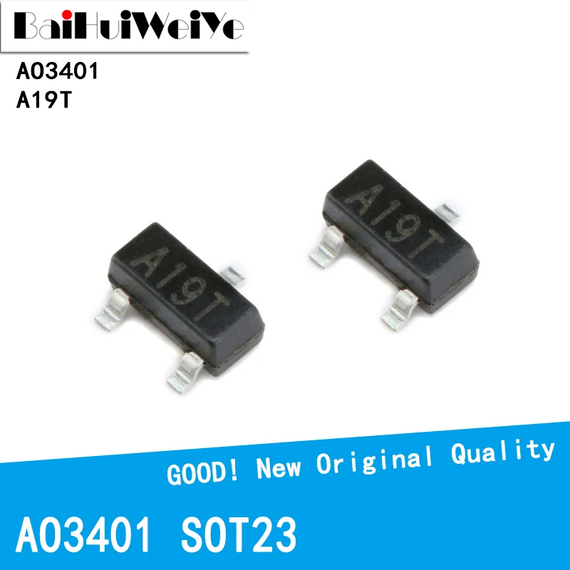 50PCS/LOT AO3401 3401 A19T AO3401A 3401 SOT23 SOT-23 SMD New and Original IC Chipset MOSFET MOSFT