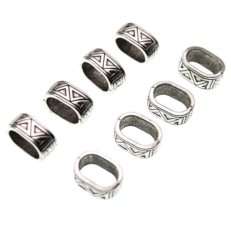 20PCS Slider Big Hole Bead 10x6mm Metal Loose Spacer Beads Charm for Jewelry Making Leather Bracelet DIY Handmade Accessories