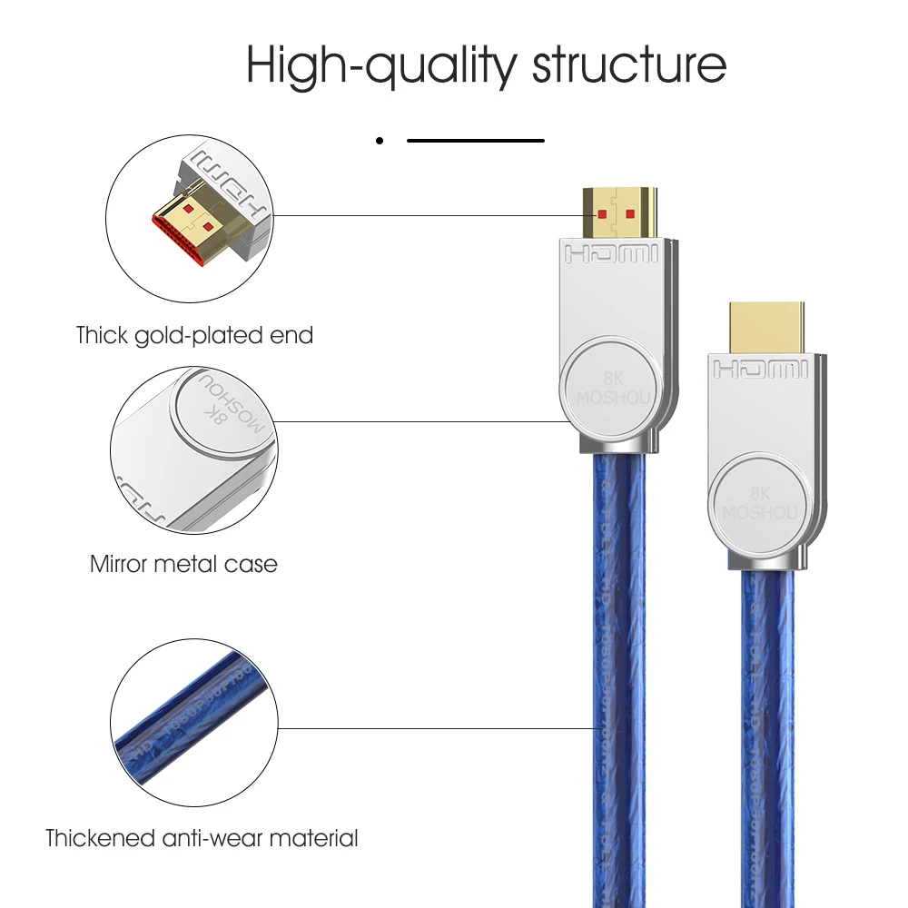 Z wejściem HDMI, kable 2.1 wzmacniacz 8K 60Hz 4K 120Hz HDR 4:4:4 UHD 48 gb/s HIFI łuku 12 bitów 7680*4320 z Audio wideo