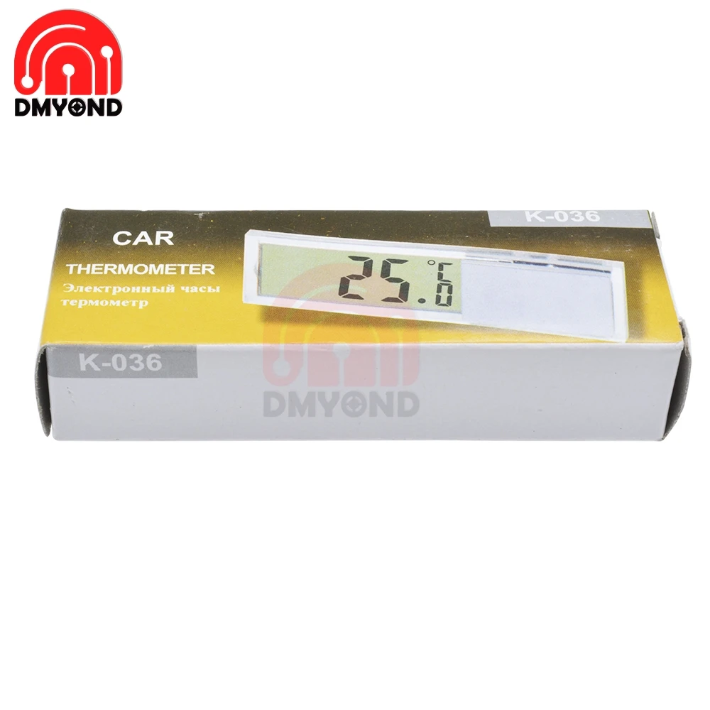 Mini LCD Digital Display Temperature Measuring Range -20 -110 Auto Car Thermometer With Suction Cup AG10 Button Cell Battery