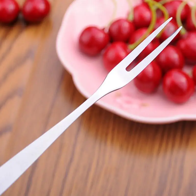 8/5/3/1pcs Fruit Fork Stainless Steel Two-tine Silver Cake Dessert Fork Lovely Fork Used For Cake in Party Snail Fork Restaurant