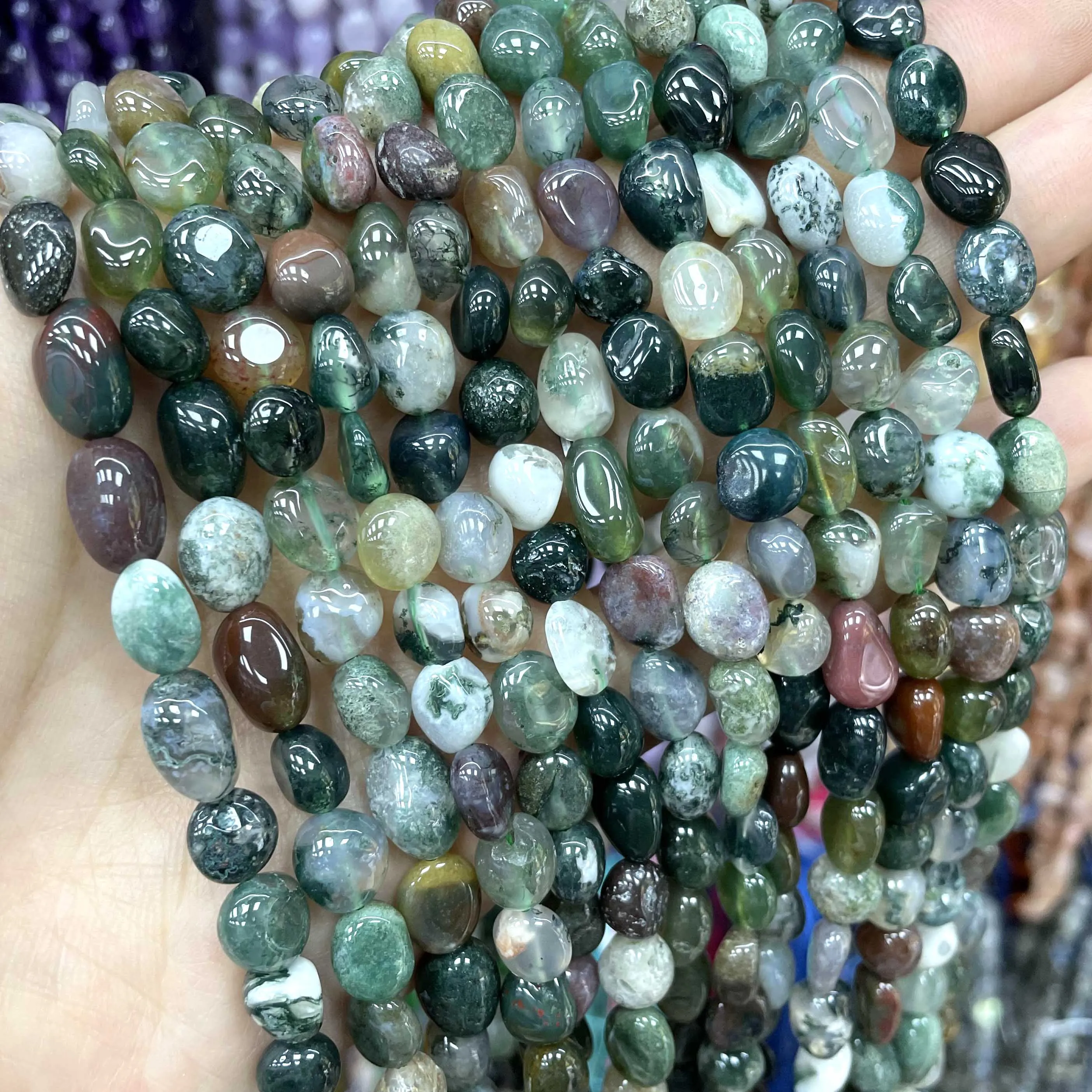 5-12mm Natural India Agates Loose Spacer Stone Beads For Jewelry Making DIY Necklace Bracelet Accessories Material 15\