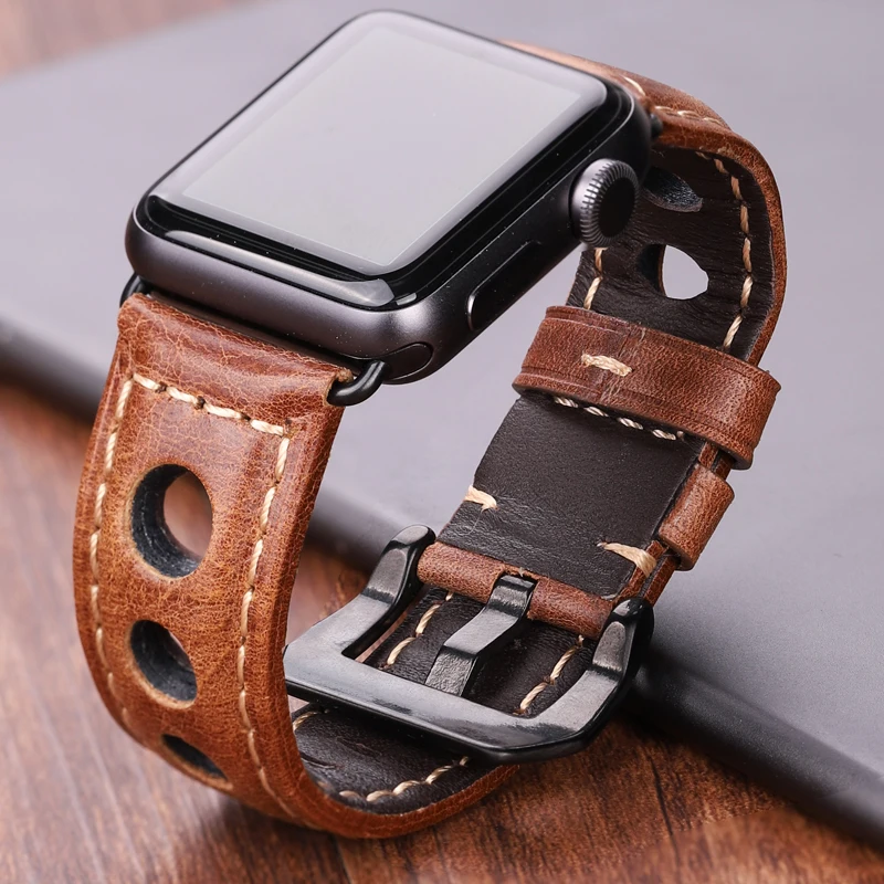 Genuine Leather Watchbands For Apple Watch Band 42mm 38mm Women Men Watch Accessories Strap  44mm 40mm Series 5 4 3 2