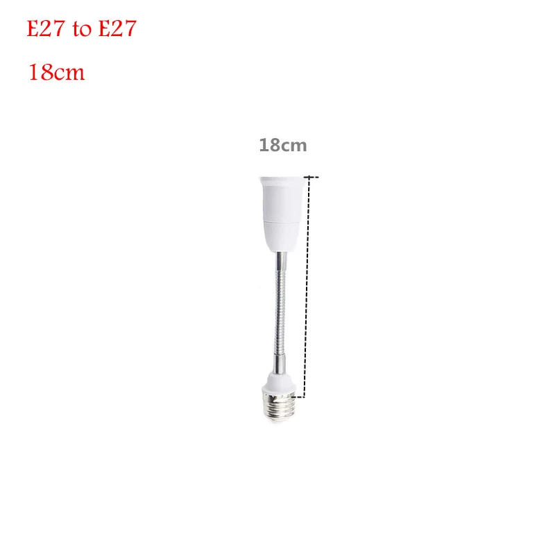 18cm E27 to E27 Light Bulb Base Converters Lamp Extender Hose Adapter EU US Plug LED Socket E27 Flexible Extension Light Holder