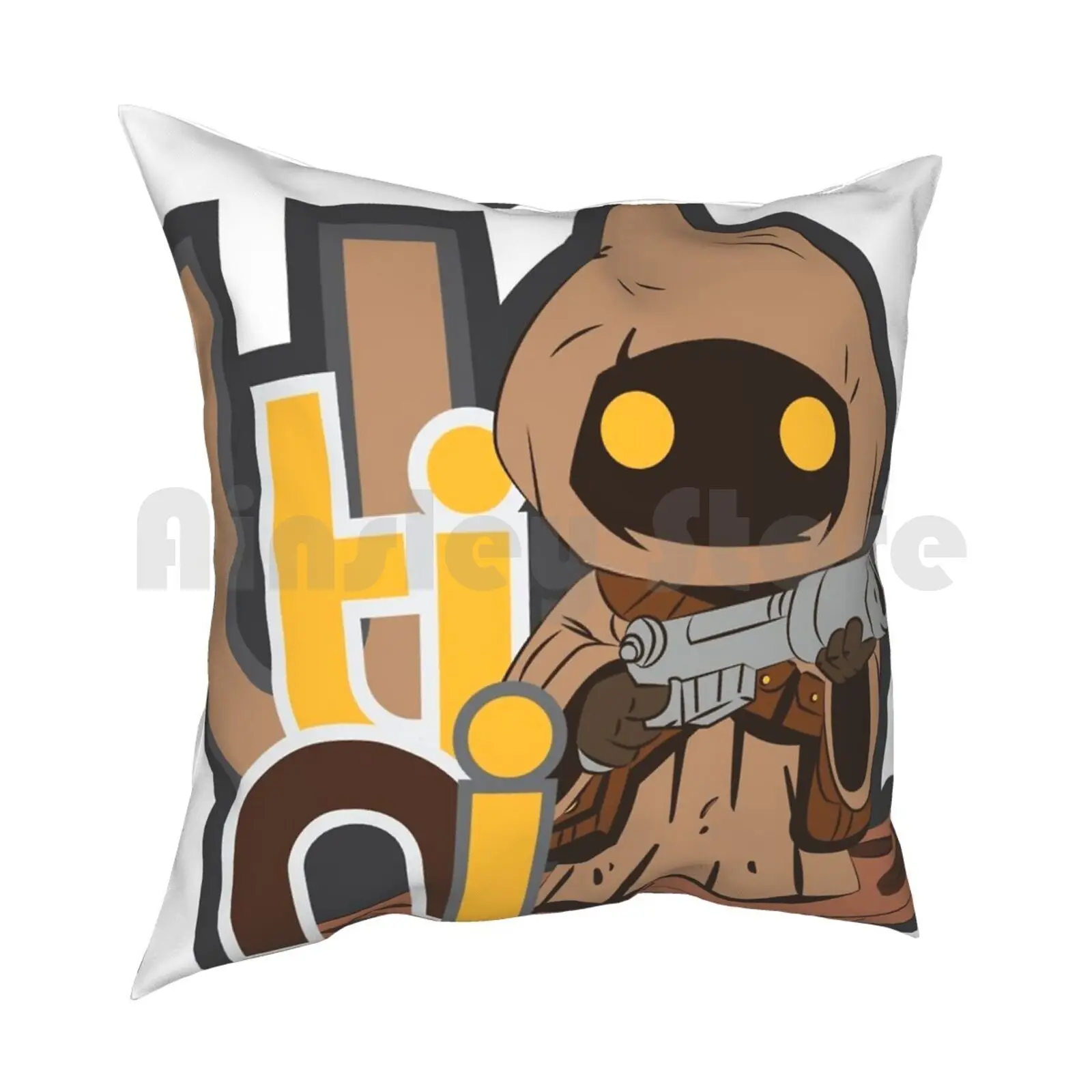 Jawa-Utini Pillow Case Printed Home Soft DIY Pillow cover Utini Jawa Sandcrawler Character Sand Tatooine Fun Vintage Small