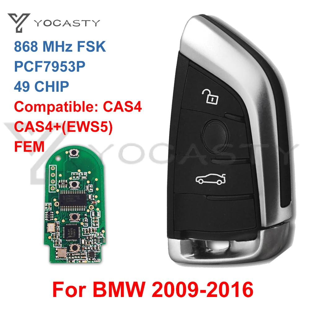 YOCASTY Smart Key 868MHz FSK PCF7953P MW 9337244-01 For BMW 3 Series 5 Series 7 Series 2009 2010 2011 2012 2013 2014 2015 2016