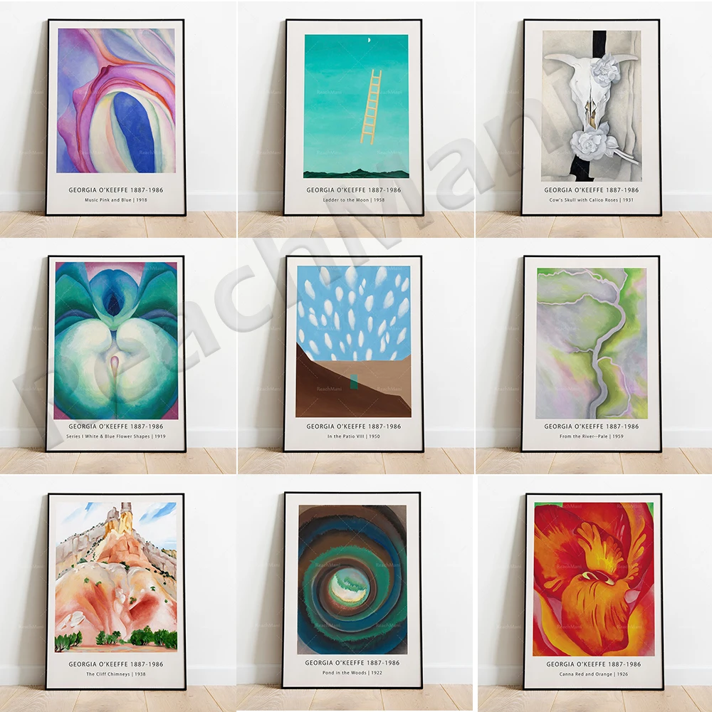 Georgia O'Keeffe-Ladder to the Moon, 1958-Georgia O'Keeffe Exhibition, Retro Wall Art Poster, Unique Gift of Home Decor