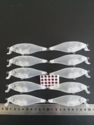 10pcs Unpainted fishing lure blank Minnow bait lure body 95MM 12G with free 3D eyes E004