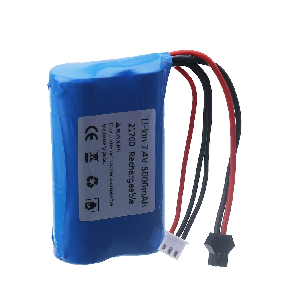 In stock  (SM Plug) 7.4V 5000mAH Li-ion Batery For RC Helicopter Car Tanks Train Boats Guns parts Toys 2S 7.4V battery Wholesale