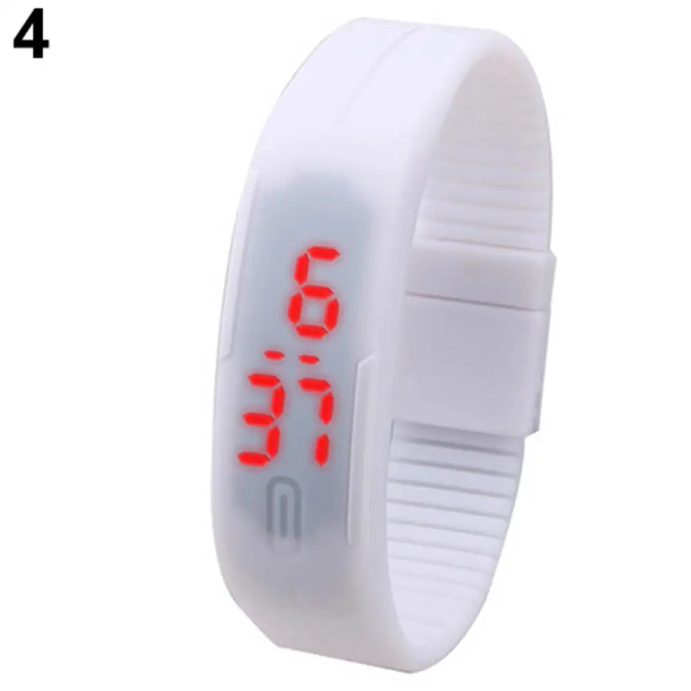 Popular Men\'s Women\'s Silicone Red LED Sports Bracelet Touch Watch Digital Wrist Watch Electronic Wrist Watch For Boy Girl Gift