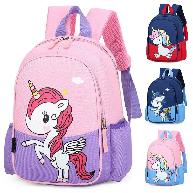 

Popular Cartton Unicorn Kids School Backpacks for 2-6 years Kindergarten Toddler Best Nylon Children School Bags for Girls Boys