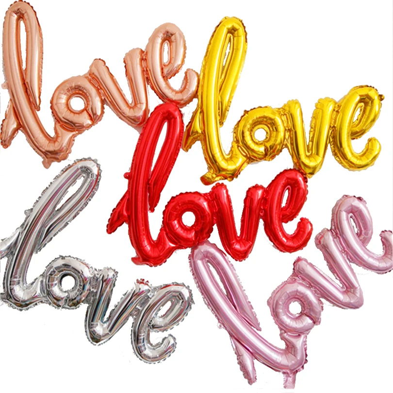 Napisy „ Love ”z folii balonowej walentynki rocznica ślub dekoracja urodzinowa balony kubek rekwizyty fotograficzne