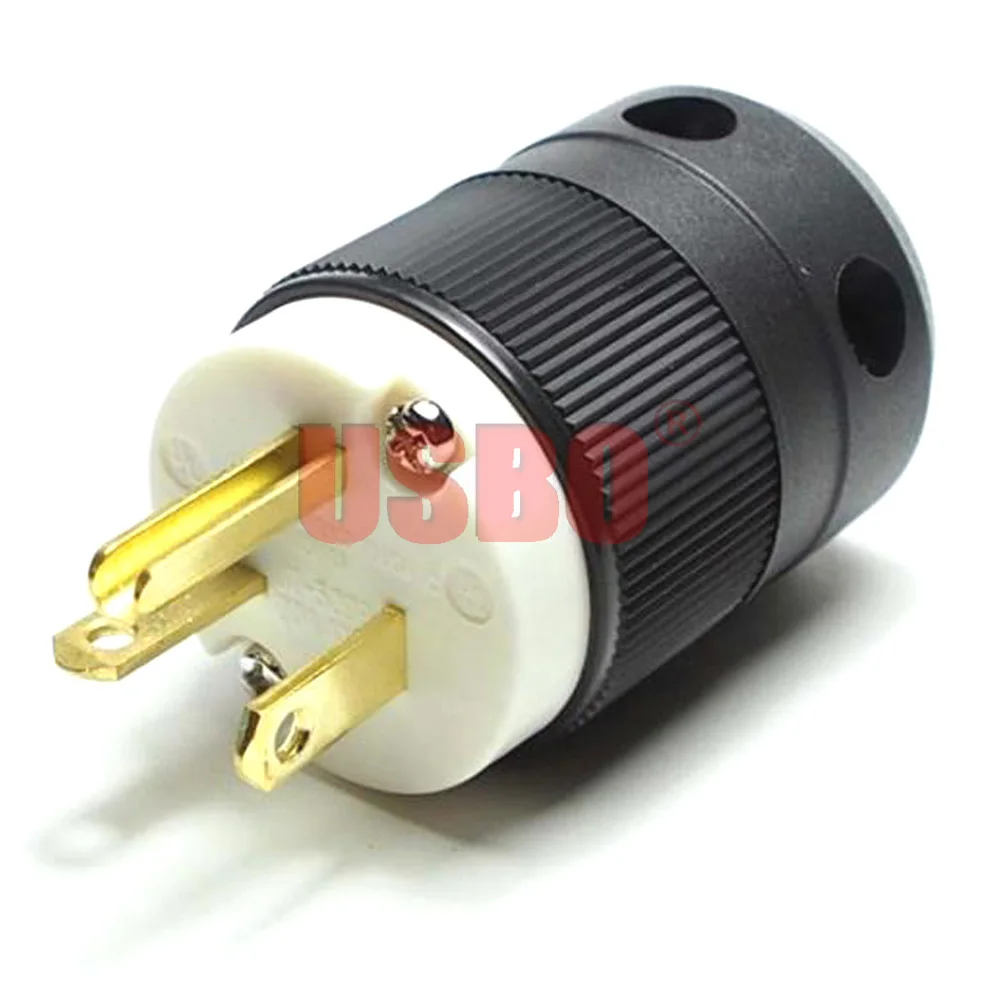 Black American 15A/20A NEMA 5-15P / 5-20P detachable assembly in-line Plug US industry waterproof power wiring plug connector