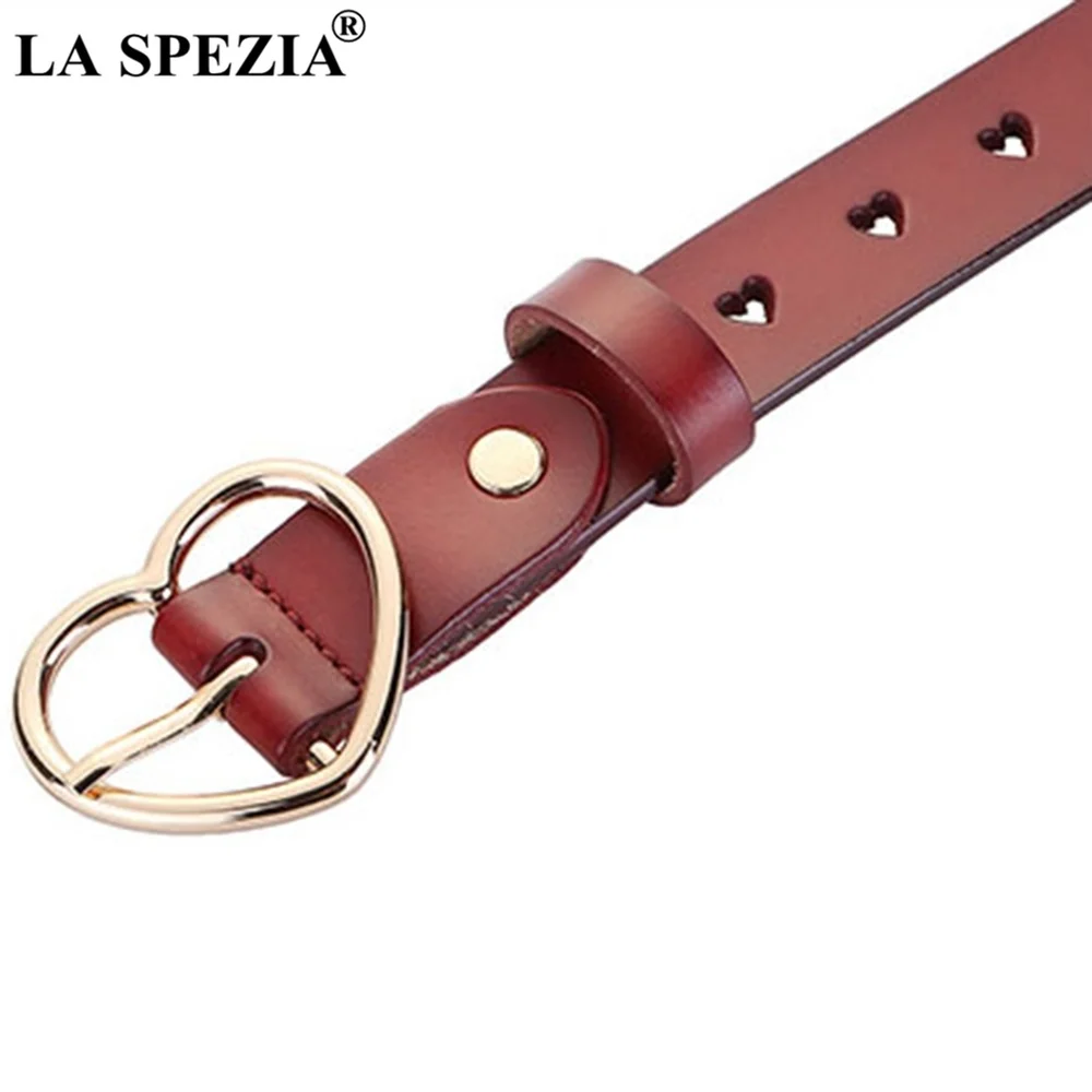 Women Belt Real Leather Camel Heart Pin Buckle Belt Ladies Fashion Genuine Leather Cowhide Female Brand Designer Belts