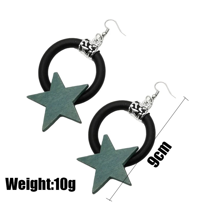 UKEBAY New Star Drop Earrings For Women Statement Earrings Party Ear Accessories Handmade Rubber Jewelry 3 Colors Ethnic Earring