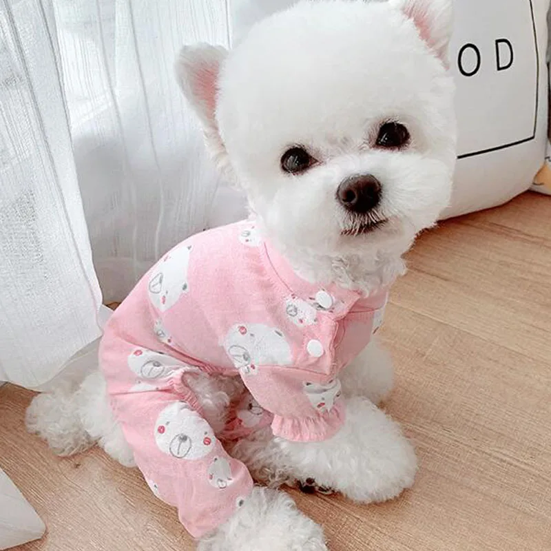 

Breathable Pet Clothes for Dog Pajamas Onesie Bubble Sleeve Jumpsuit Pajama For Small Dog Anti-mosquito Cat Pijamas Suit Bichon