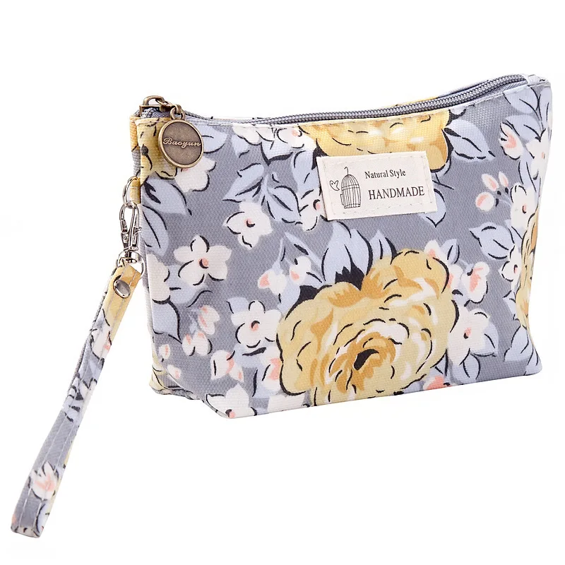 FUDEAM Rose Flower Bird Pattern Women Travel Storage Bag Toiletries Organize Waterproof Cosmetic Bag Portable Female Make Up Bag