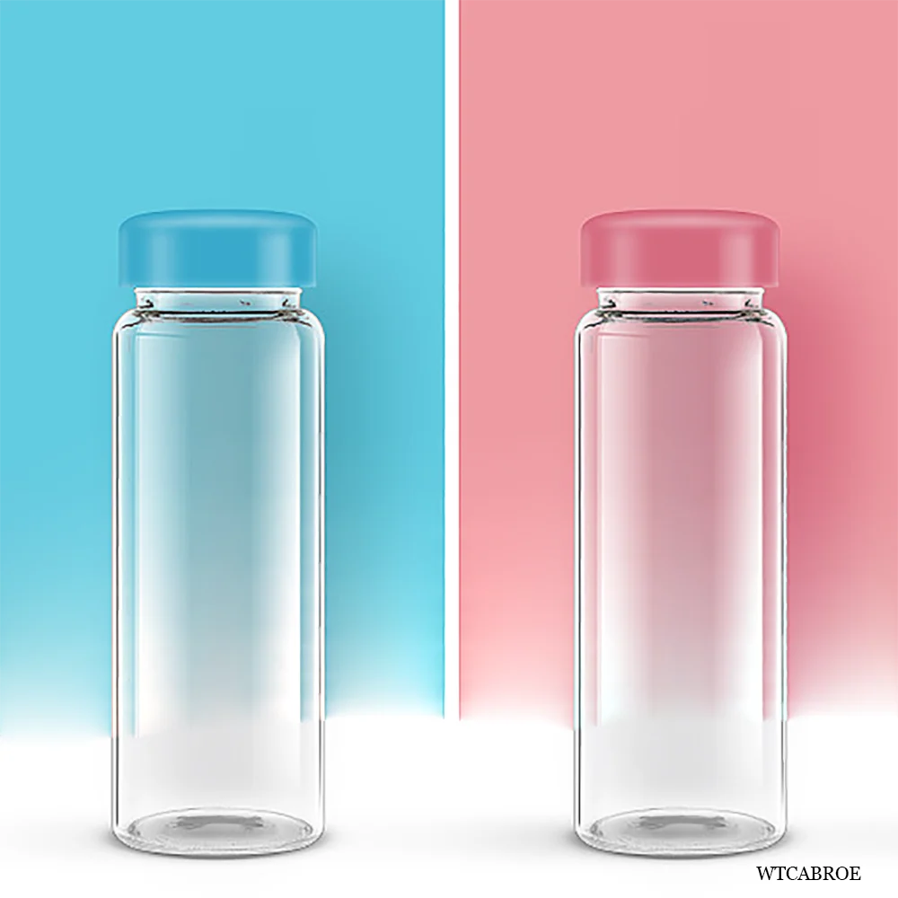 420ml Kids portable Glass Water Bottle Portable Leakproof 500ML woman Cute Sports Outdoor Running Camping Hiking Drink Bottles