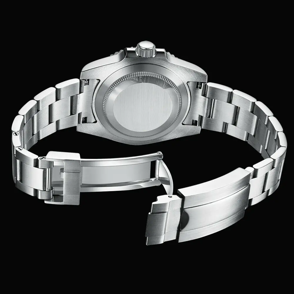 Imagem -06 - Relógio de Pulso Mecânico para Homens Coroa Esquerda Luminoso Gmt Ver Vidro de Safira Marca Superior 10bar Relógio Masculino Corgeut-nh34