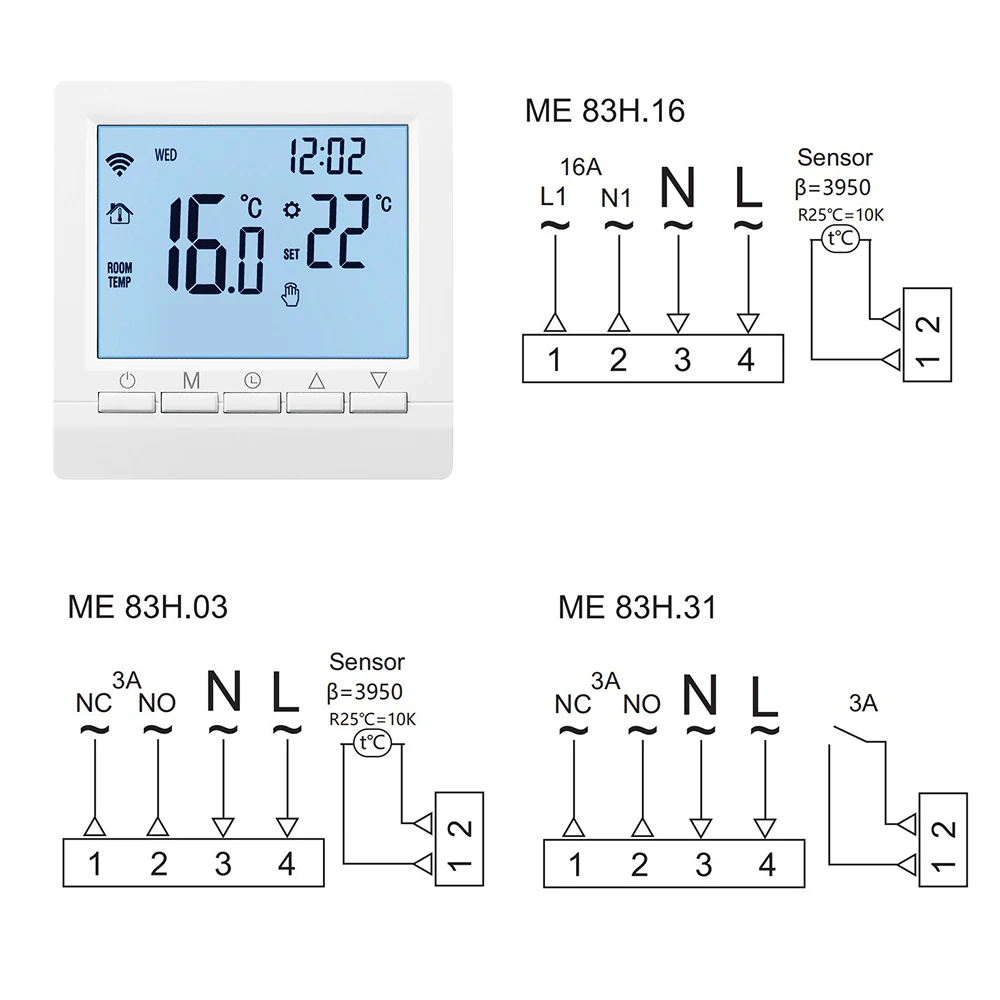 3A/16A Smart WiFi Thermostat Temperatur Controller Wasser Elektrische Boden Heizung Wasser Gas Kessel mit Tuya APP Fernbedienung