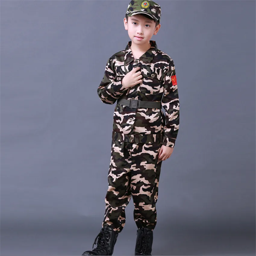 Children's Camouflage Uniforms Role-playing Military Suits for Teenagers Summer Camp Party Costumes Carnival Children's Day