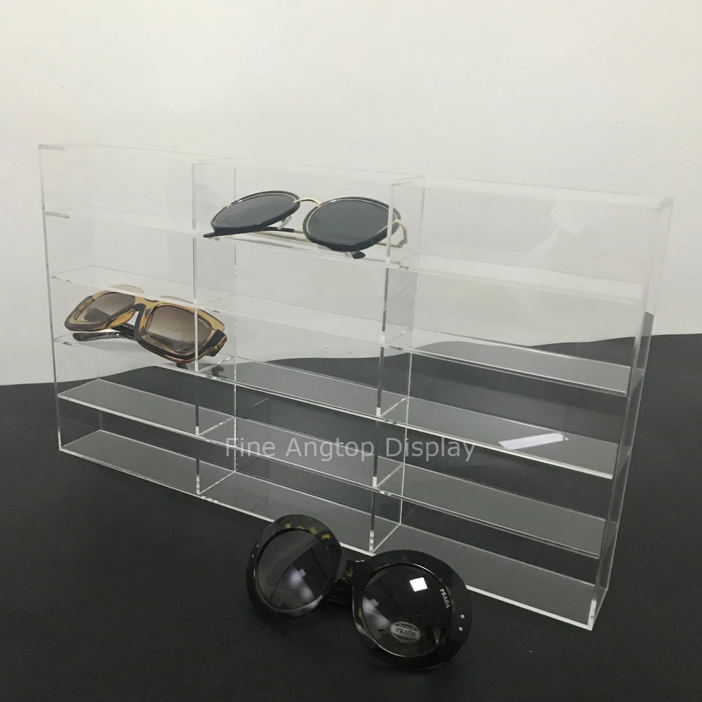 

Free Standing Acrylic 15 Grids Eyewear Eyeglasses Rack Collection Case Display Box Without Lid