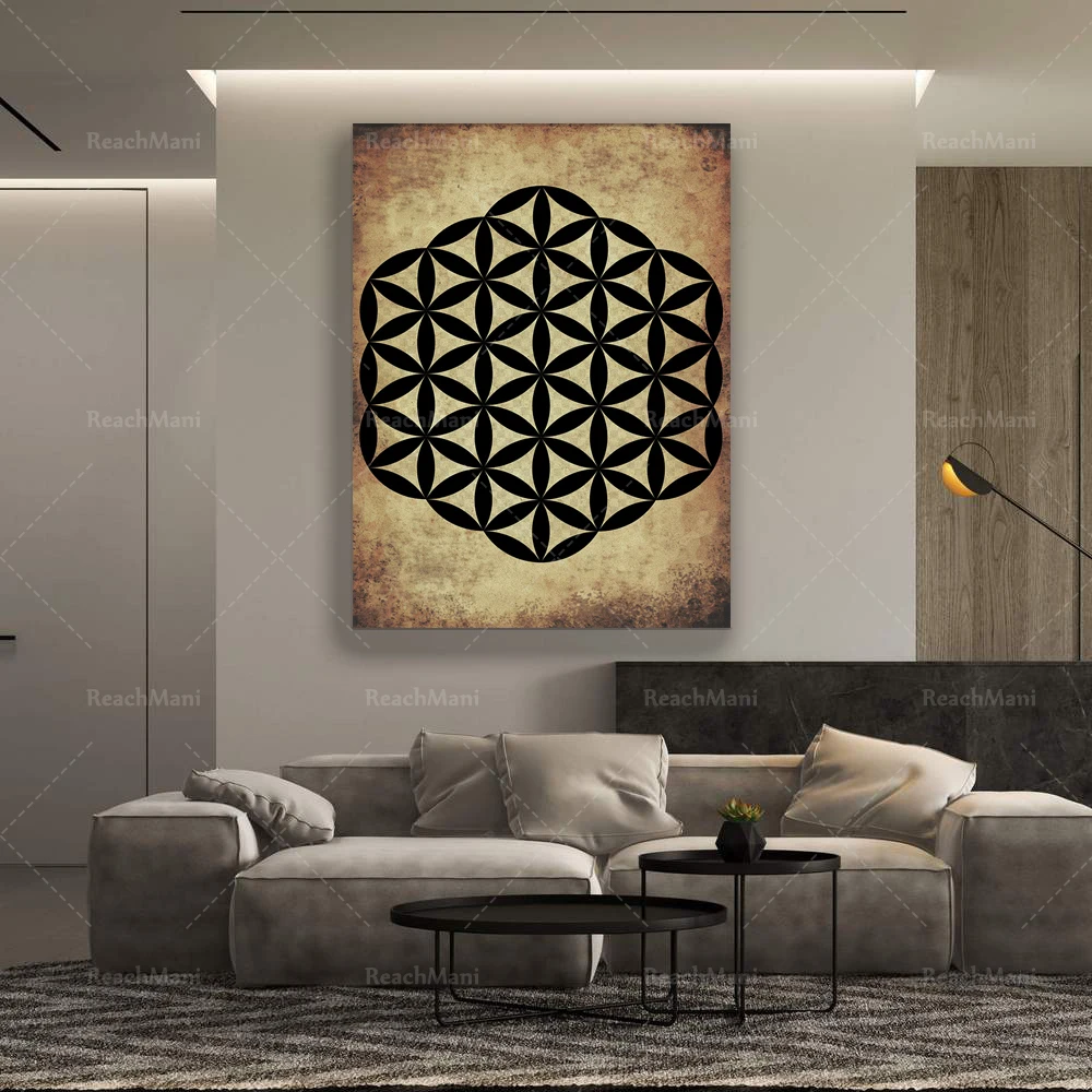 Flower of Life Print, Occult Wall Art Decor, Pagan Wicca Poster, Home Art Decor , Witchcraft Print Art