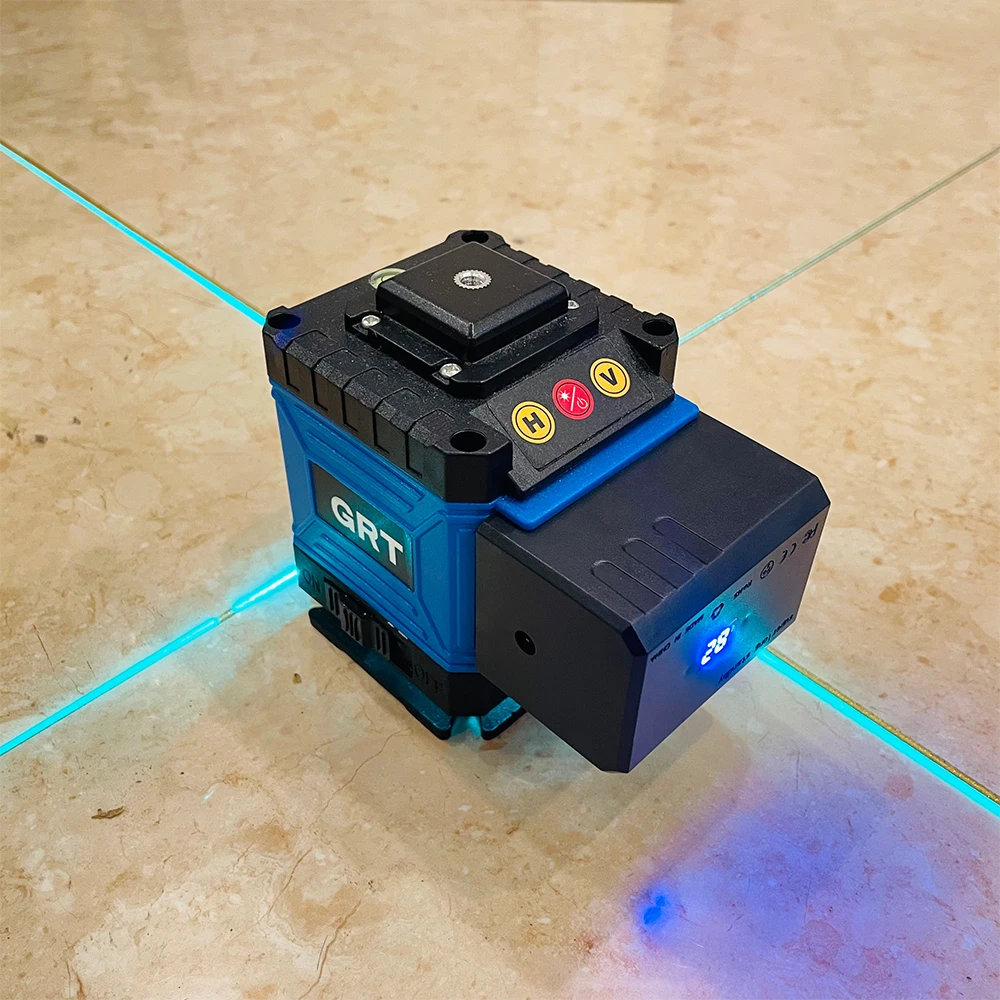 Laser Level 6000 mAh Rechargeable Lithium Battery for 12/16 Lines Vertical&Horizontal Self-Leveling Laser Lines Nivel Láser