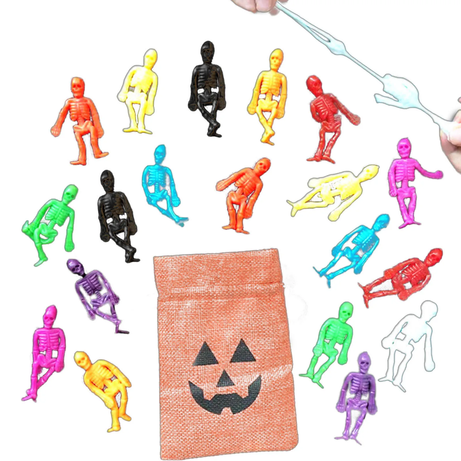 Halloween Skelette Weiche Stretchy Spielzeug Party Spiel Gefälligkeiten Für Kinder Erwachsene Halloween Schädel Anti-stress Spaß Squeeze Spielzeug