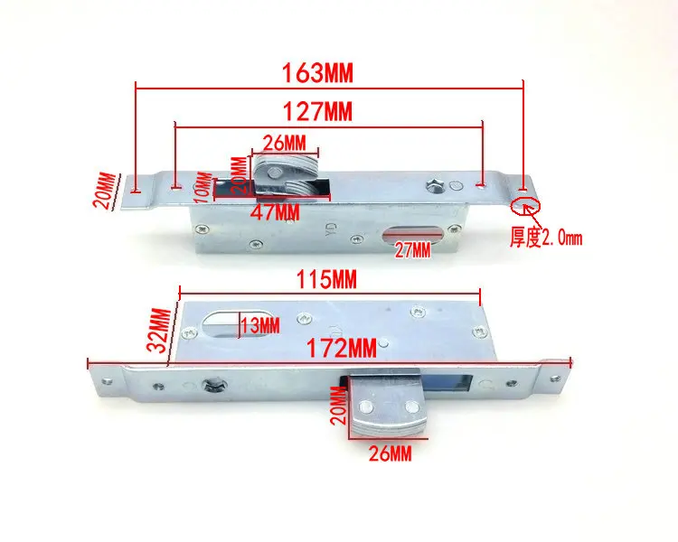 Picture 3: Cross Shift Glass Sliding Door Core Interior Cylinder Lock Indoor Door Frame Lock Hook for Home Security