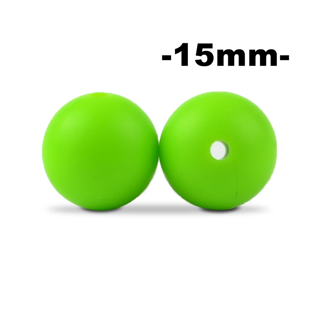 LOFCA 100 Stück/Lot Silikonperlen, 15 mm, lebensmittelechtes Silikon, BPA-frei, für Schlüsselanhänger, Halskette, Zubehör zur Herstellung von Schmuck