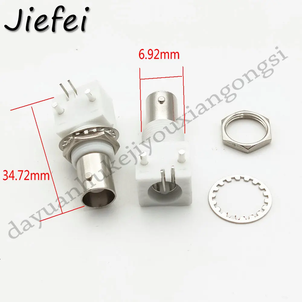 50Pcs Board PCB Mount Right Angle BNC Female Jack With Nut Bulkhead Connector