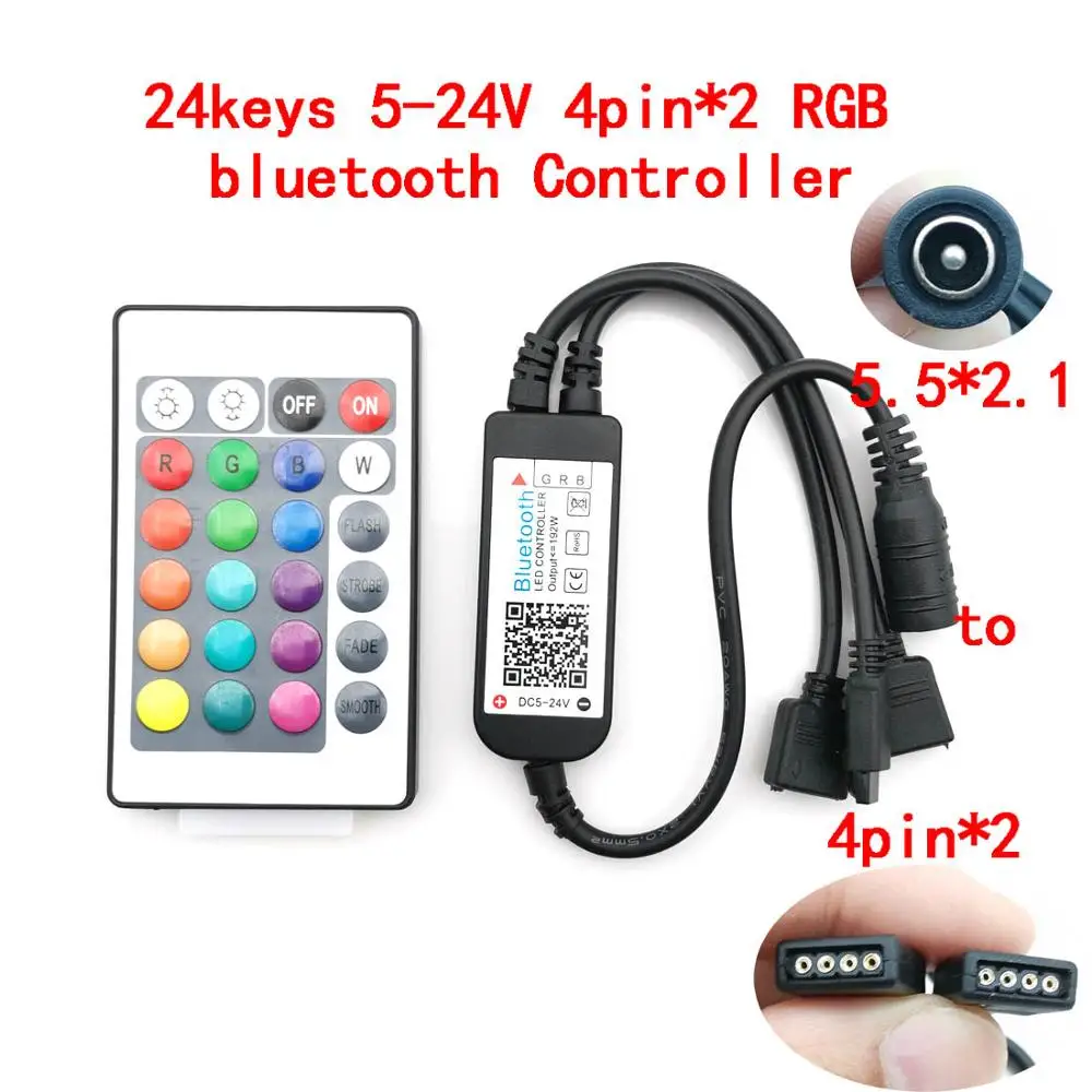 ماجيك هوم 5-12-24V Led Rgb IR RF الأشعة تحت الحمراء وحدة تحكم لاسلكية ل 3528/2835/5050 RGBW 24/44 مفاتيح واي فاي App LED قطاع تحكم