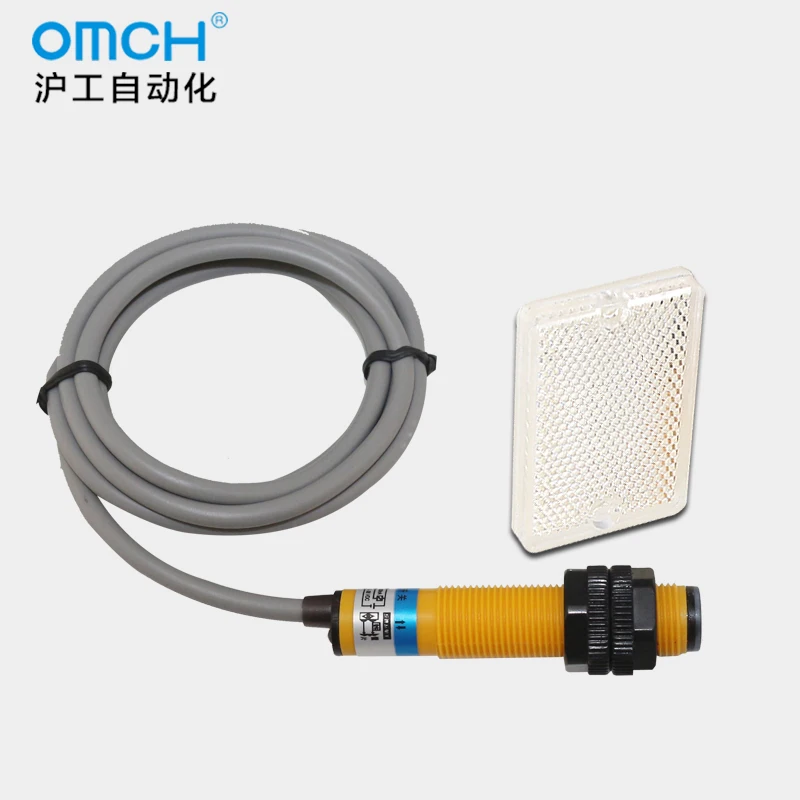 OMCH Инфракрасный фотоэлектрический выключатель Sensor M12 обраотзывы связь отражение типа 24 V DC три провода NPN нормально открытое зеркало