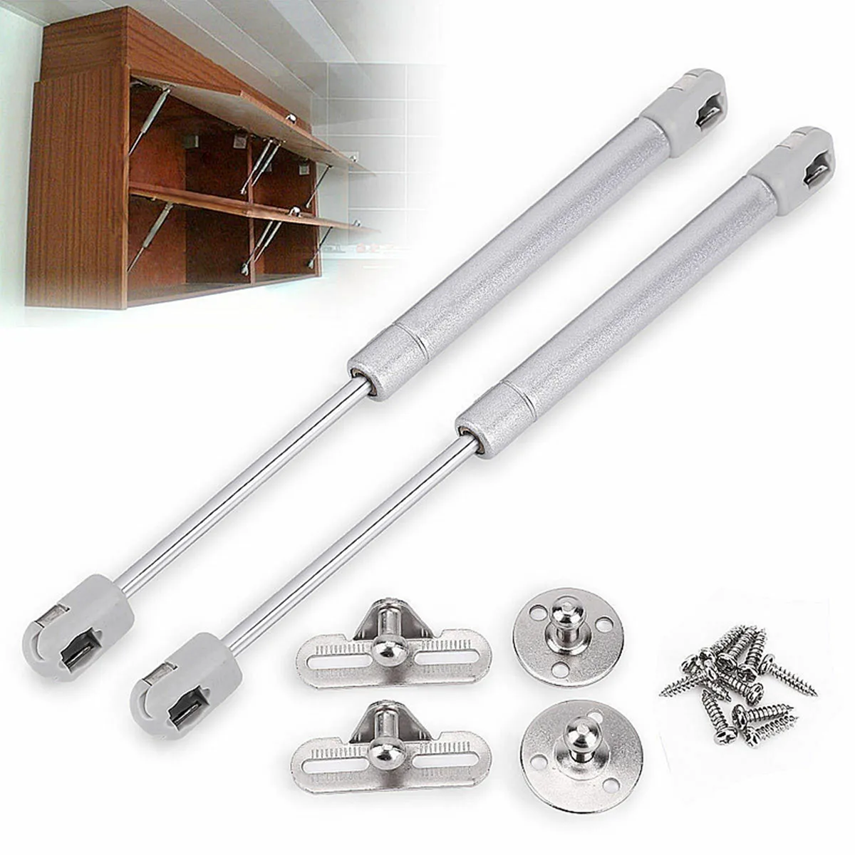 2X 150N Gas Spring, Lifting Support, Cover Support, for Kitchen Cabinet Door Support