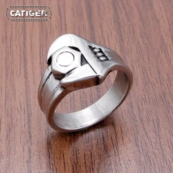 Punk 316L Stainless Steel Silver Color Biker Mechanic Wrench Screw Style Tools Ring Jewelry