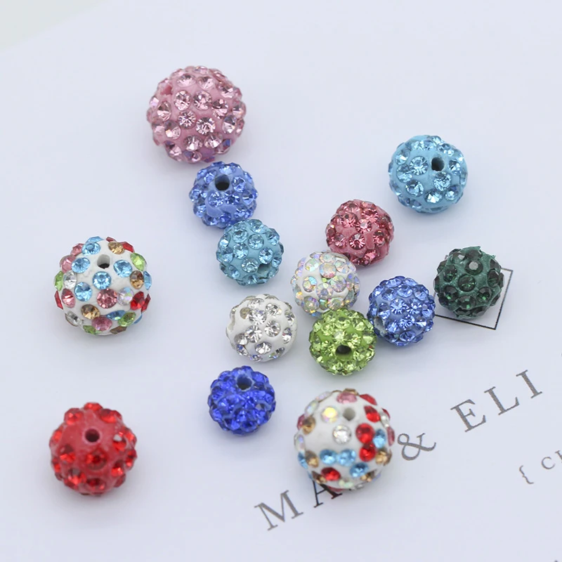 20p 8mm 10mm 12mm multicolor Czech Crystal Rhinestones Pave Clay Round Disco Ball Spacer Beads For Bracelet Neacklace Beaded DIY