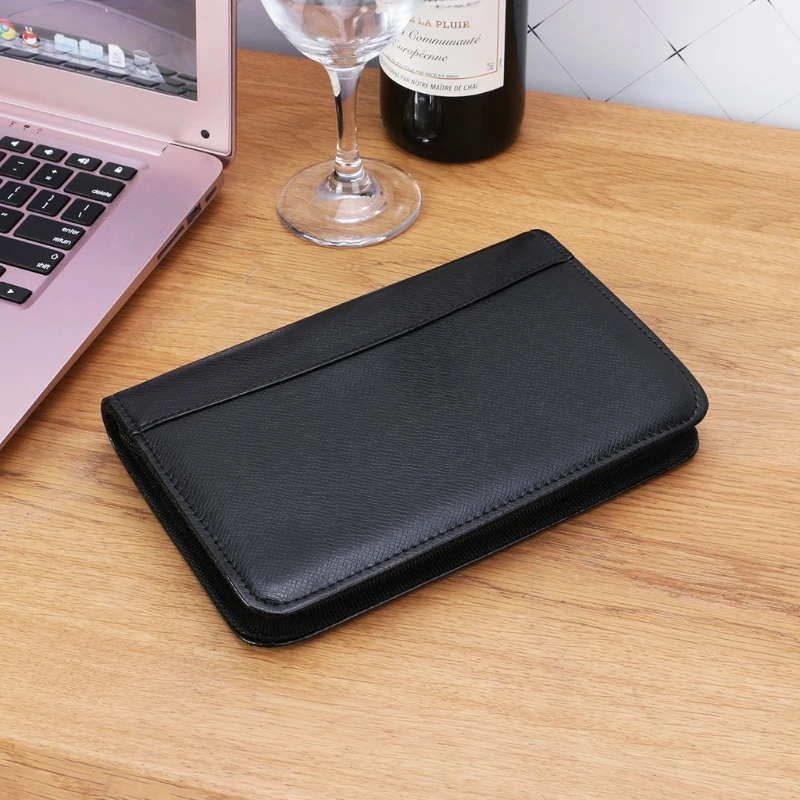 PU Leather Cover A6 Zipper Notebook Loose-Leaf Business Notepad With Calculator