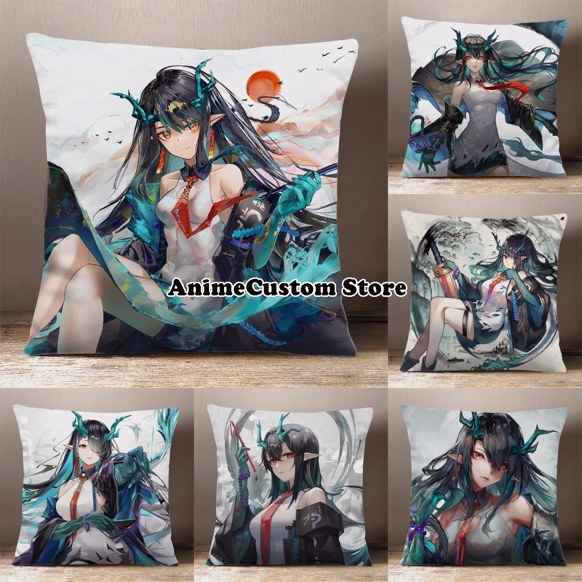 Hot Anime Arknights Dusk Cosplay Cartoon Printing Square Throw Pillow Siesta Dakimakura Dakimakura Safa Back Cushion Gifts