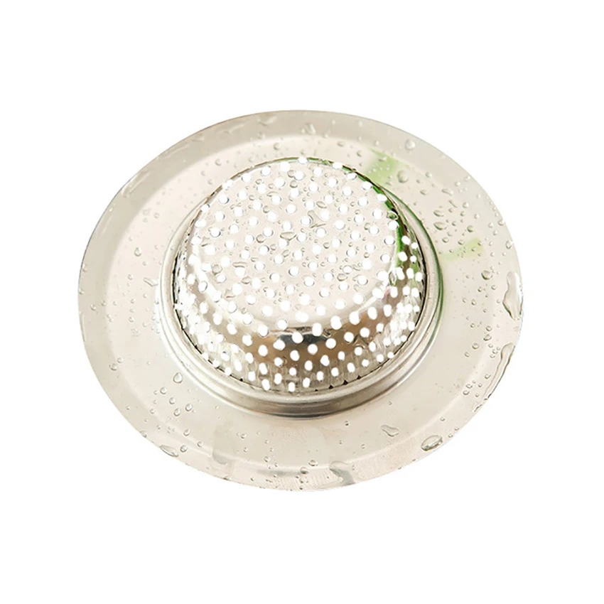 Kitchen Sink Strainer Stainless Steel Basket Filter Trap, Mesh / Hole Metal Sink Strainer Large Wide Rim 7cm/ 9cm/ 11cm Diameter