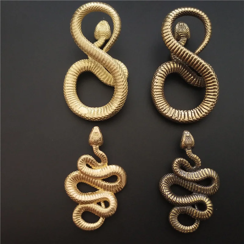 Copper Vintage Gold Snake Desktop Decor Ornaments Brass Snake Key Chains Fashion Boa Keyrings Punk Rock Bag DIY Accessories Gift
