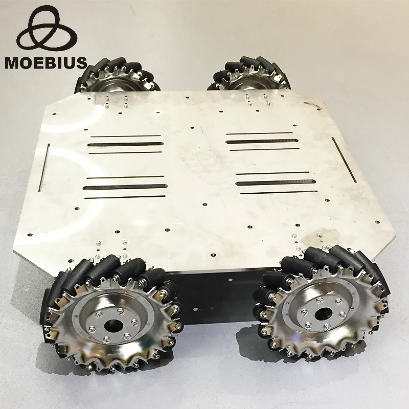 70Kg Tugas Berat Roda Mecanum Roda Omnidirectional Roda Ponsel Robot Logam Chassis untuk Penelitian