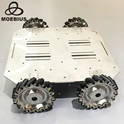 Carrello per ruote Mecanum per impieghi gravosi da 70kg ruota omnidirezionale telaio in metallo per Robot Mobile per la ricerca