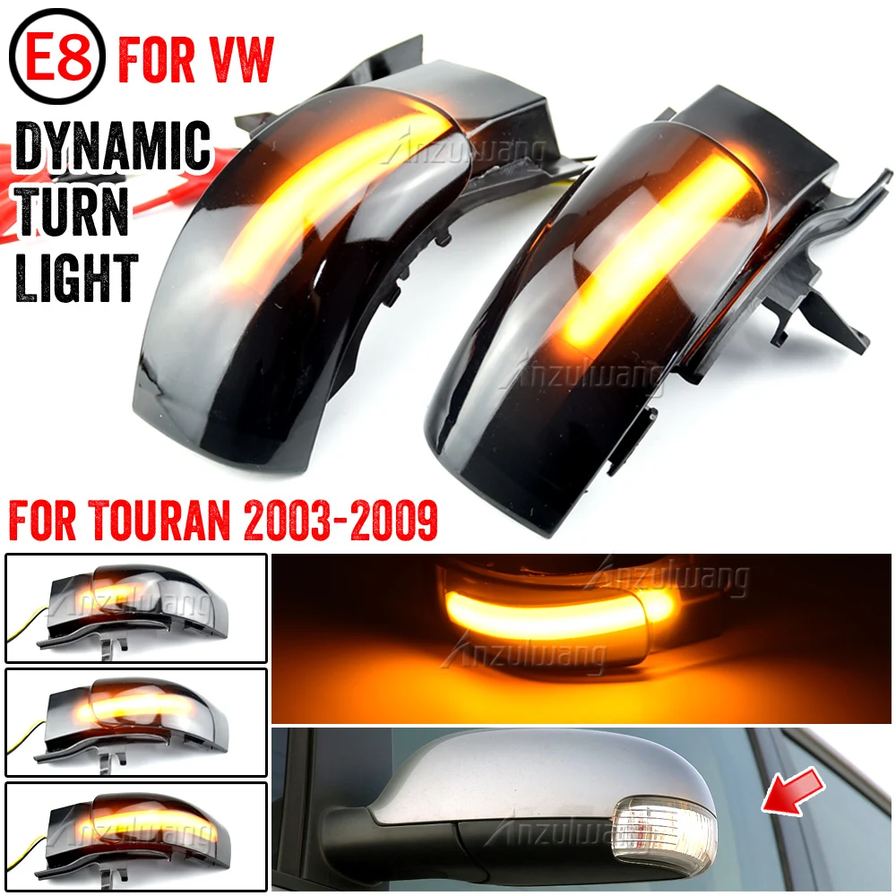 

For VW Touran 2003 2004 2005 2006 2007 2008 2009 LED Turn Signal Light Dynamic Rearview Mirror Indicator Lamp