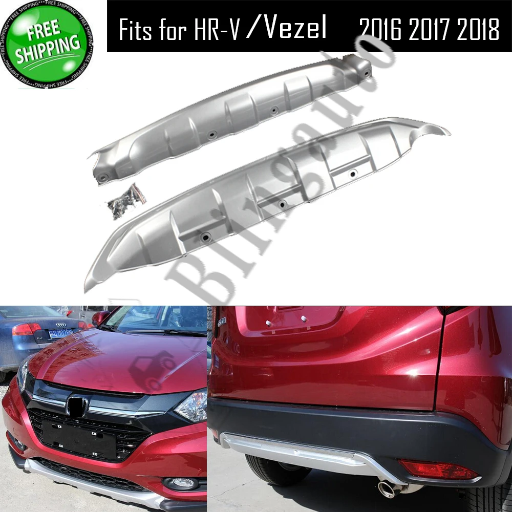 Skid plate fits for H onda Vezel HRV HR-V 2016-2019 ABS plastic protect plate front and rear 2 pieces protect bar bumper board