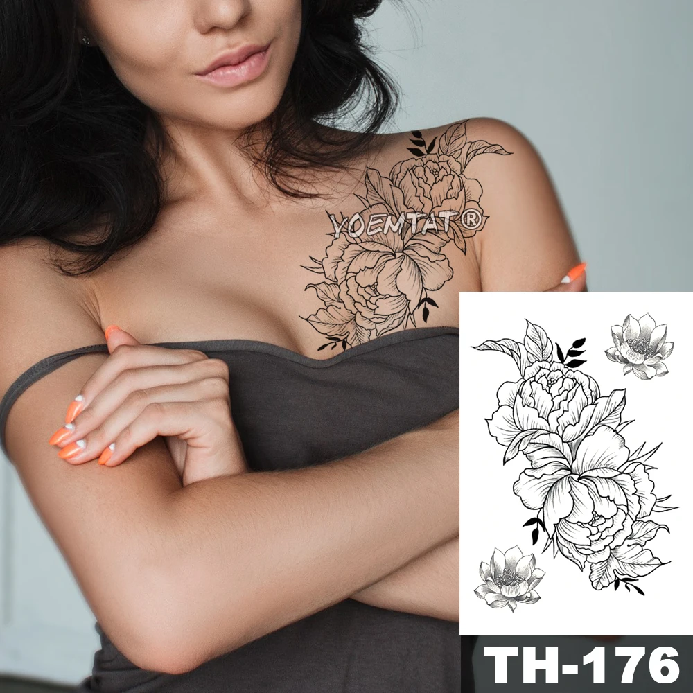 

Waterproof Temporary Tattoo Sticker Sika deer bird pattern tatoo translated tatto Desert Rose body art fake arm tattoo For Women