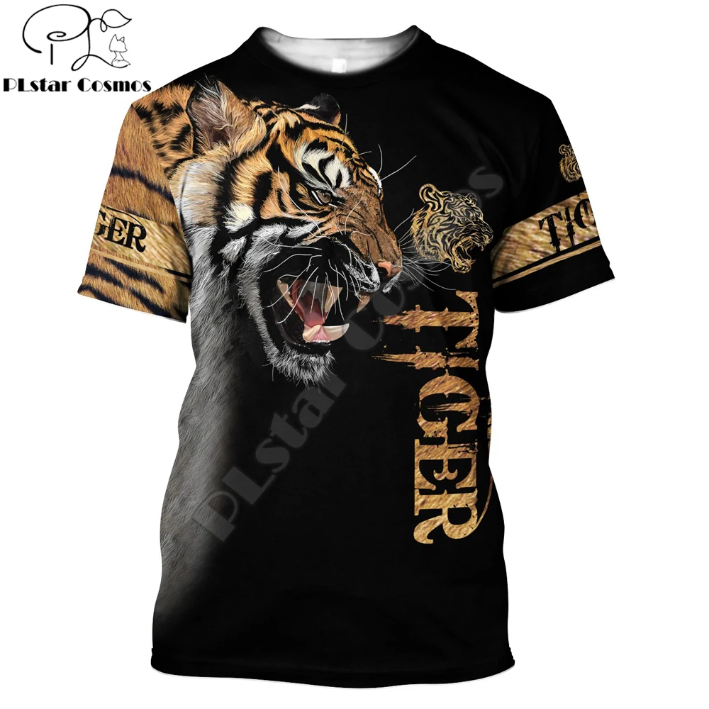 2021 Summer Men t-shirt Premium Tiger Skin 3D Printed T-Shirt Harajuku Casual short Sleeve Tee shirts Unisex tops QDL014